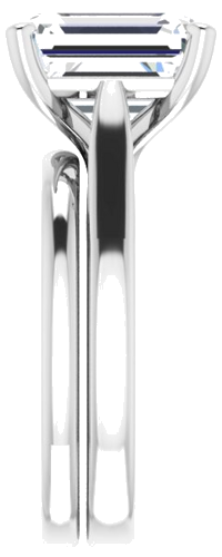 14K White 10x8 mm Emerald Engagement Ring Mounting (9)