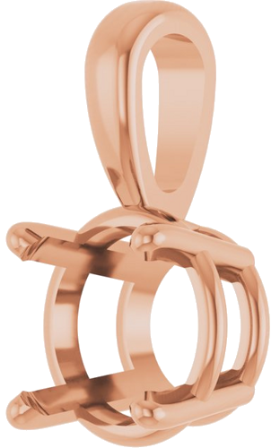 14K Rose 7 mm Round 4-Prong Pendant Mounting (2)