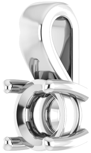 Pakabukas „Solitaire“ 585 Baltojo Aukso Round 5.2mm (2)