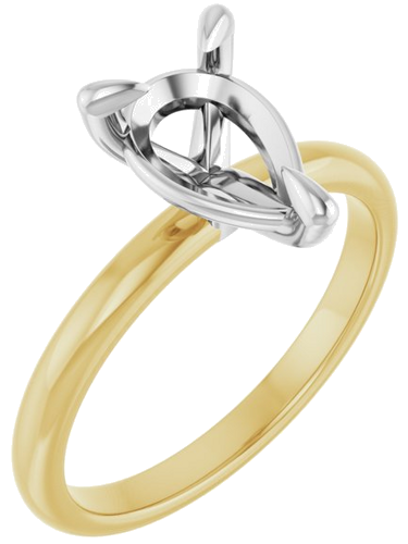 Sužadėtuvių Žiedas „Solitaire“ 585 Baltojo Ir Geltonojo Aukso Pear Shape 10mm x 7mm (1)