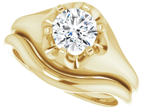 Sužadėtuvių Žiedas „Belcher Solitaire“ 417 Geltonojo Aukso Round 6mm (10)