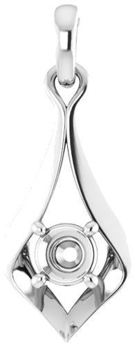 14K White  4.1 mm Round Pendant Mounting (1)