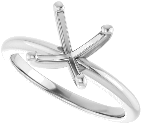 14K X1 White  10x8 mm Oval Solitaire Engagement Ring Mounting (5)