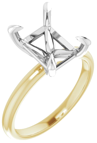 Sužadėtuvių Žiedas „Solitaire“ 585 Baltojo Ir Geltonojo Aukso Emerald 10mm x 8mm (1)