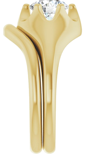 14K Yellow 6.5 mm Round Solitaire Engagement Ring Mounting (9)