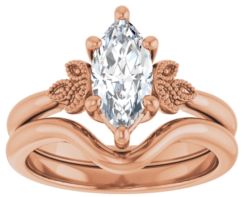 10K Rose 10x5 mm Marquise Solitaire Engagement Ring Mounting (8)