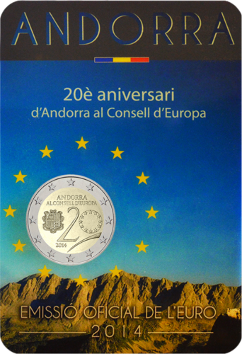 2014 Andora Eiropas Padomes 2 eiro monēta (2)