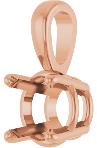 Pakabukas „Solitaire“ 585 Rožinis Aukso Round 6mm (2)