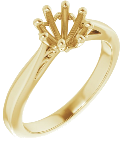 14K Yellow 6.5 mm Round Solitaire Engagement Ring Mounting (1)