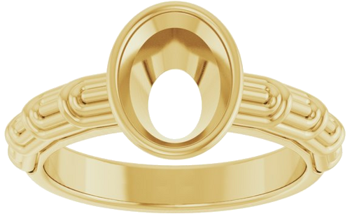 Sužadėtuvių Žiedas „Solitaire“ 585 Geltonojo Aukso Oval 9mm x 7mm (3)