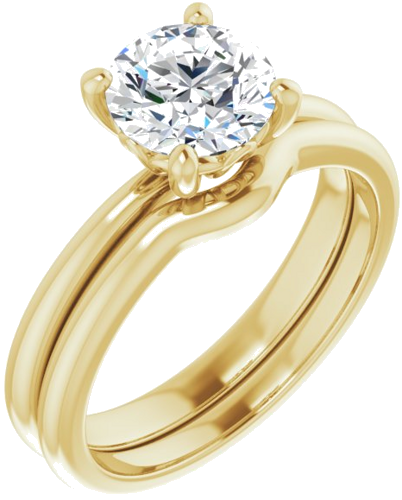 14K Yellow 7 mm Round Solitaire Engagement Ring Mounting (6)