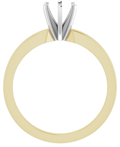 14K Yellow White 5.5 mm Round Solitaire Engagement Ring Mounting (2)