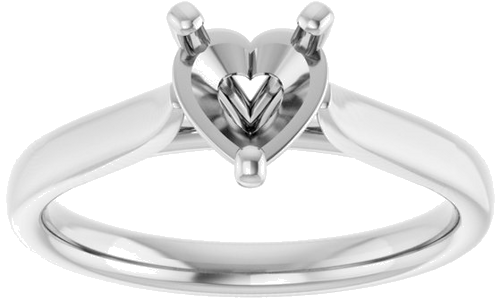 14K X1 White 6x6 mm Heart Engagement Ring Mounting (3)