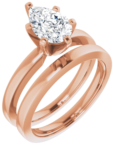 Sužadėtuvių Žiedas „Solitaire“ 585 Rožinis Aukso Pear Shape 9mm x 6mm (6)
