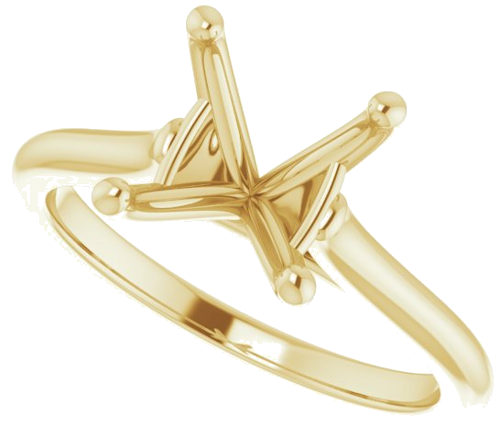 Sužadėtuvių Žiedas „Solitaire“ 585 Geltonojo Aukso Round 9mm (5)