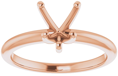 14K Rose  7x7 mm Heart Solitaire Engagement Ring Mounting (3)