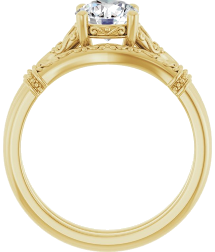 14K Yellow 6.5 mm Round Solitaire Engagement Ring Mounting (7)