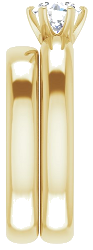 Sužadėtuvių Žiedas „Solitaire“ 585 Geltonojo Aukso Round 5.5mm (9)