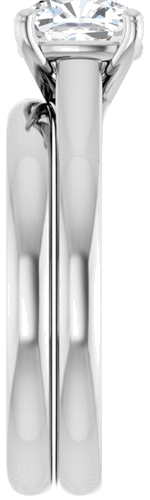 14K White 7 mm Cushion Solitaire Engagement Ring Mounting (9)