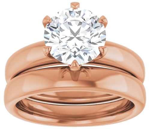 18K Rose 8.2 mm Round Engagement Ring Mounting (8)