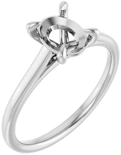 Sužadėtuvių Žiedas „Claw-Prong Solitaire“ 950 Platinos Oval 8mm x 6mm (1)