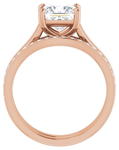 Sužadėtuvių Žiedas „Solitaire“ 585 Rožinis Aukso Square 6.5mm (7)