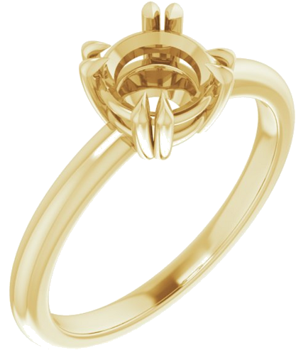 14K Yellow 6.5 mm Round Solitaire Engagement Ring Mounting (1)