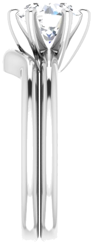 Sužadėtuvių Žiedas „Solitaire“ 585 Baltojo Aukso Round 7.4mm (9)
