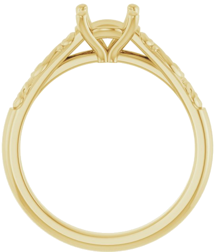 14K Yellow 6.5 mm Round Solitaire Engagement Ring Mounting (2)