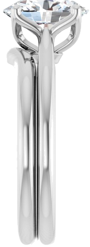 14K White  9x7 mm Oval Solitaire Engagement Ring Mounting (9)