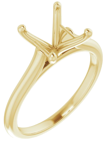 14K Yellow 6.5 mm Square Solitaire Engagement Ring Mounting (1)