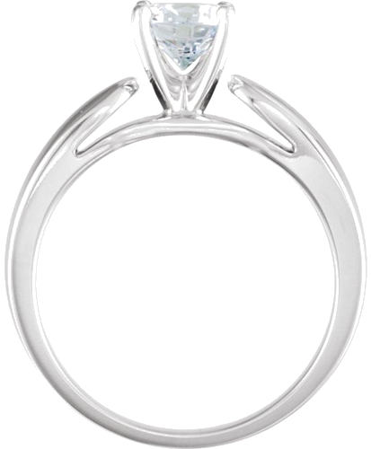 14K White 6 mm Round Engagement Ring Mounting (4)