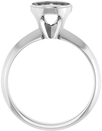 14K White 7.4 mm Round Solitaire Engagement Ring Mounting (2)