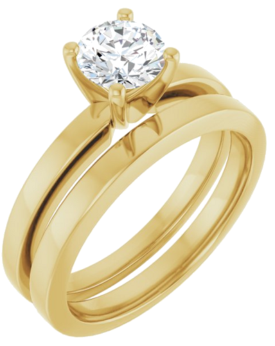 Sužadėtuvių Žiedas „Solitaire“ 585 Geltonojo Aukso Round 5.8mm (6)