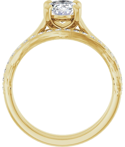 14K Yellow 8x6 mm Oval Solitaire Engagement Ring Mounting (7)