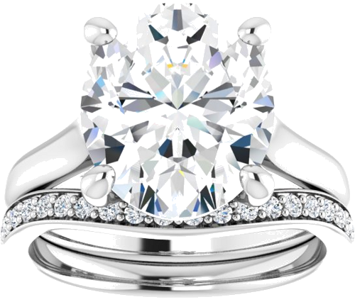 Sužadėtuvių Žiedas „Solitaire“ 950 Platinos Oval 12mm x 10mm (8)