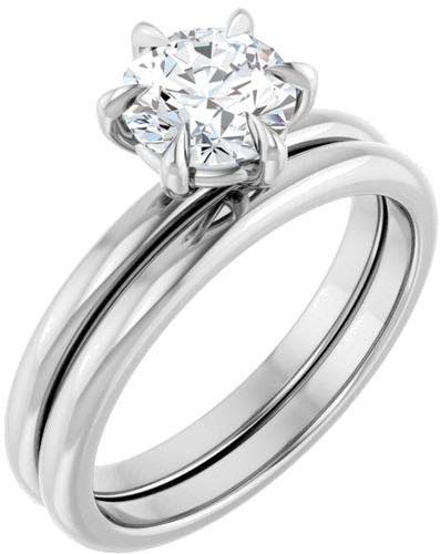 Platinum 6.5 mm Round Solitaire Engagement Ring Mounting (6)