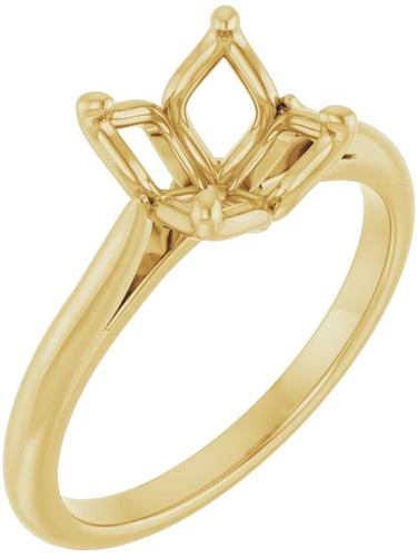14K Yellow  8.2 mm Round Solitaire Engagement Ring Mounting (1)