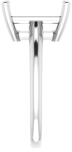 Sterling Silver 11x9 mm Emerald Solitaire Engagement Ring Mounting (4)