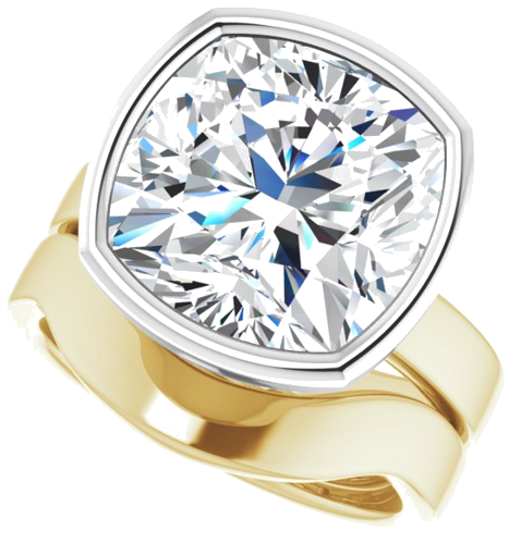 Sužadėtuvių Žiedas „Solitaire“ 585 Baltojo Ir Geltonojo Aukso Cushion 12mm (10)