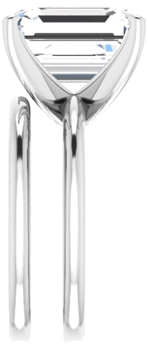 14K White  12x10 mm Emerald Solitaire Engagement Ring Mounting (9)