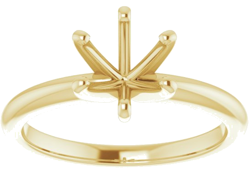 14K Yellow  7 mm Round Solitaire Engagement Ring Mounting (3)