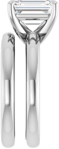 14K White 9x7 mm Emerald Solitaire Engagement Ring Mounting (9)