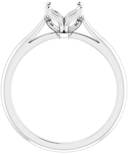 14K White  7 mm Round Solitaire Engagement Ring Mounting (2)