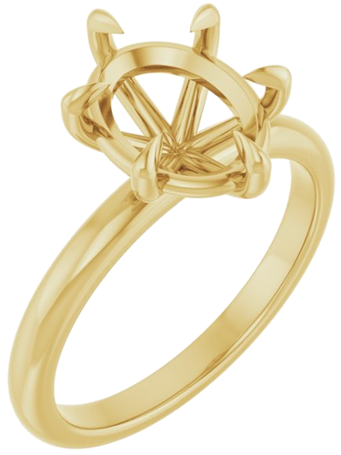 Sužadėtuvių Žiedas „Solitaire“ 585 Geltonojo Aukso Oval 10mm x 8mm (1)