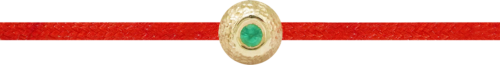 Red thread bracelet with a gold bead and emerald (3)