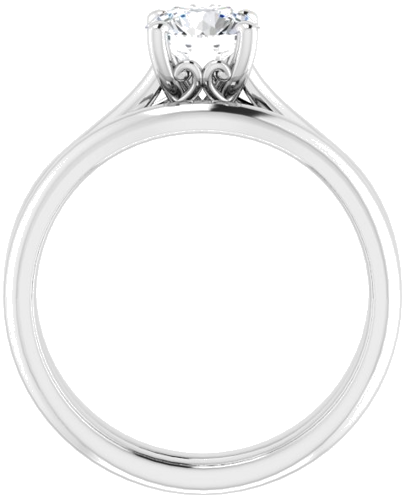 14K White  6 mm Round Solitaire Engagement Ring Mounting (7)