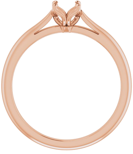 14K Rose  4.8 mm Round Solitaire Engagement Ring Mounting (2)