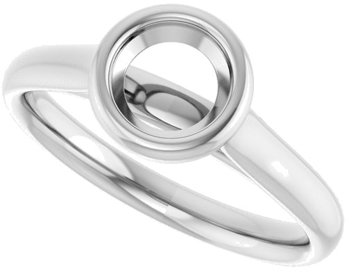14K White  5.8 mm Round Solitaire Engagement Ring Mounting (5)
