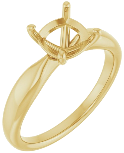 14K Yellow  7 mm Cushion Solitaire Engagement Ring Mounting (1)